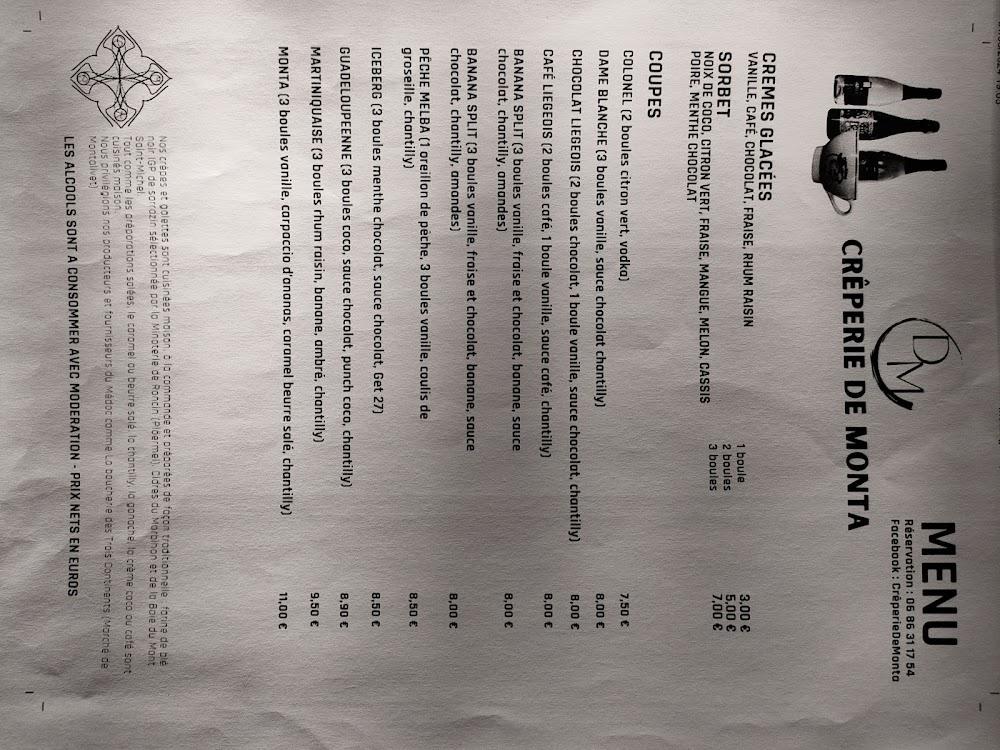 Crêperie de Monta - Menu Image 2